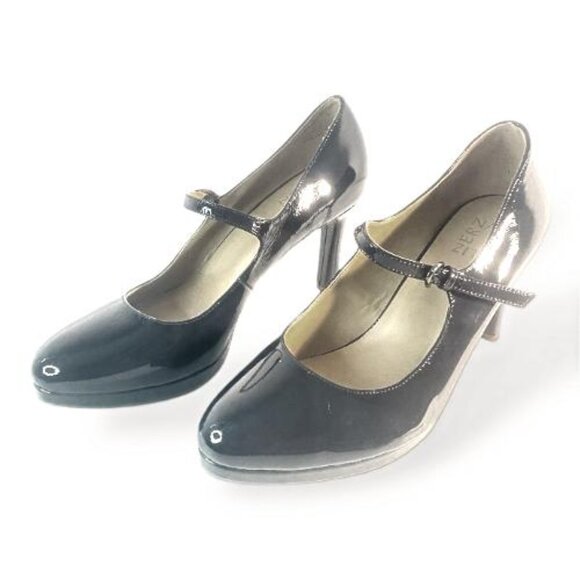 Beautiful Naturalizer Platform Heels, Shiny Black, Size 9.5 - Made in Vietnam - Picture 1 of 7